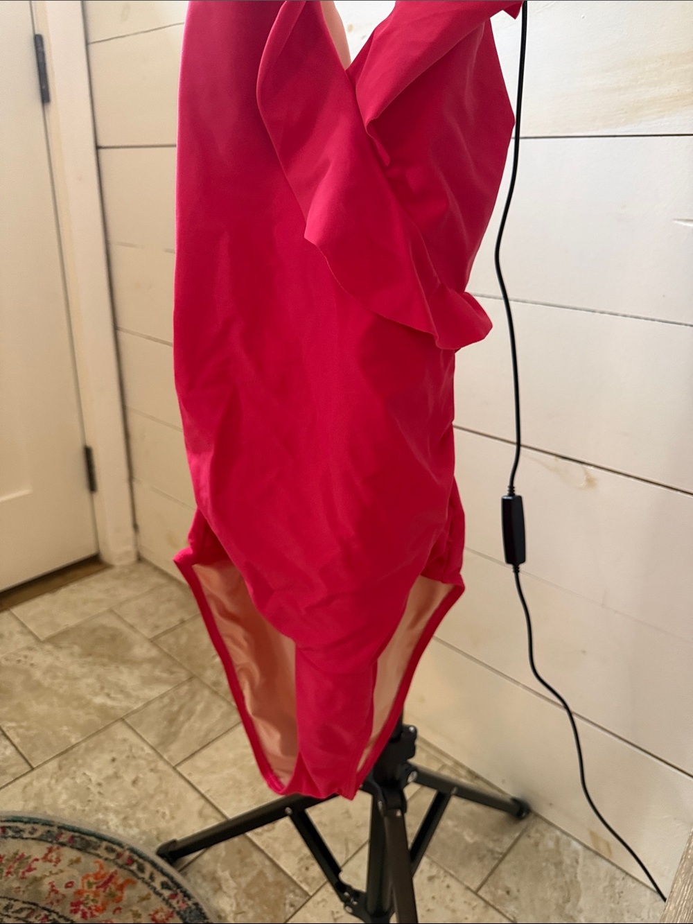 Cupshe Red Ruffle Halter One-Piece Swimsuit - Picture 3 of 5